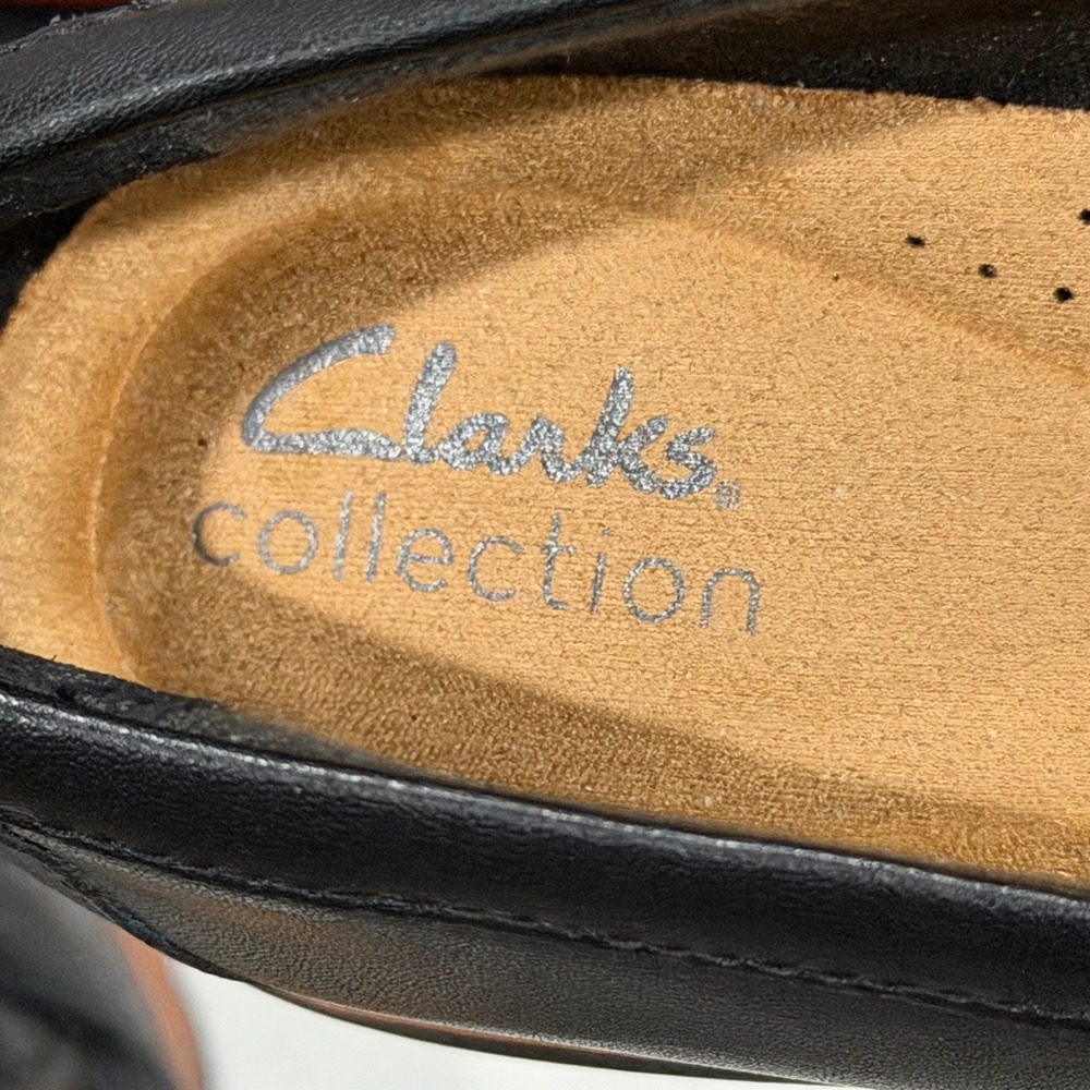 Clarks Westlynn Glow Loafers Womens Size 7 Black Leather Preppy Dark Academia - Picture 12 of 13